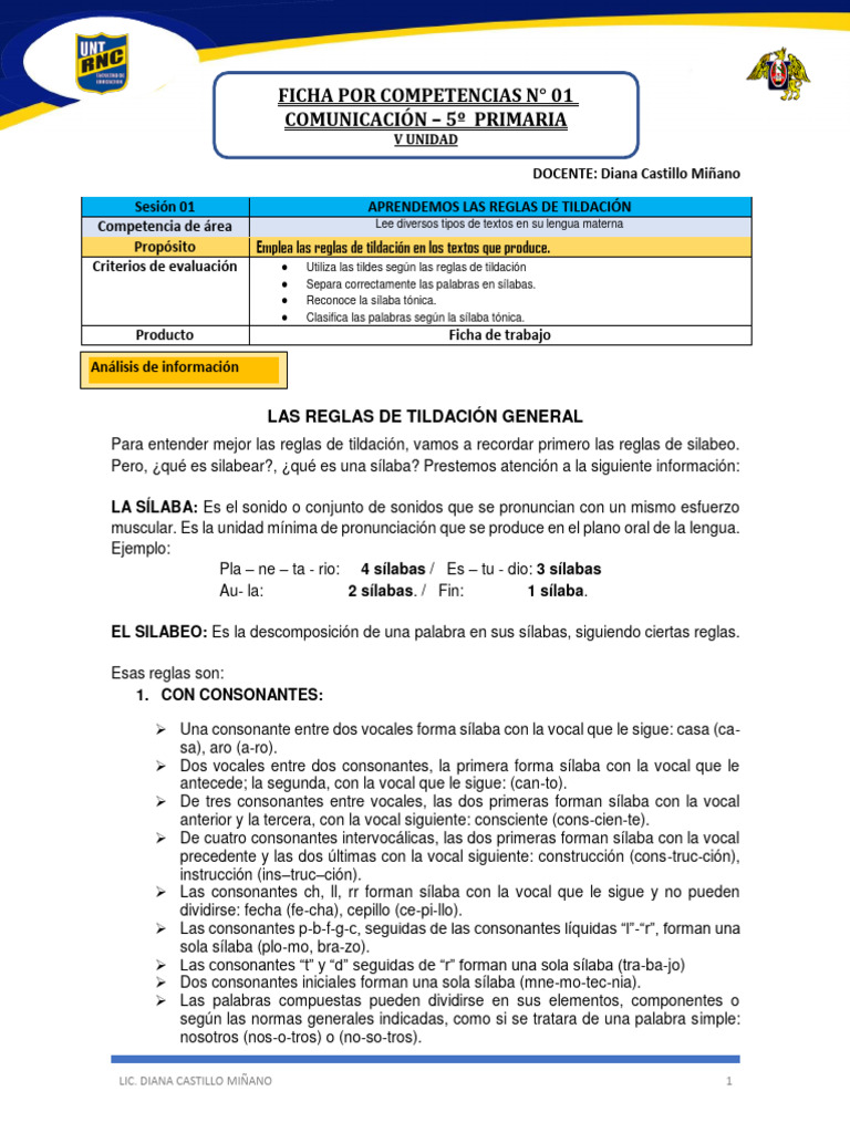 Reglas de Acentuación y Silabeo | PDF | Sílaba | Fonología