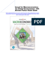 Solution Manual For Macroeconomics Canada in The Global Environment 10th Edition Michael Parkin Robin Bade