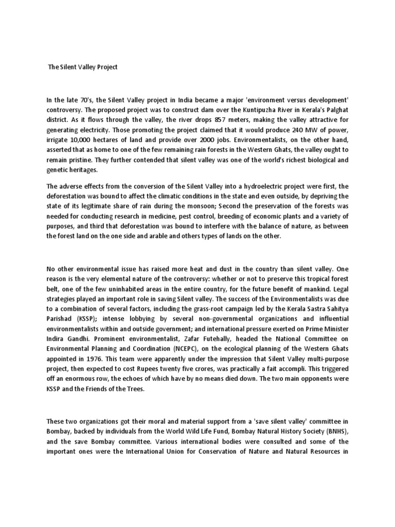 Silent valley movement was successful in image