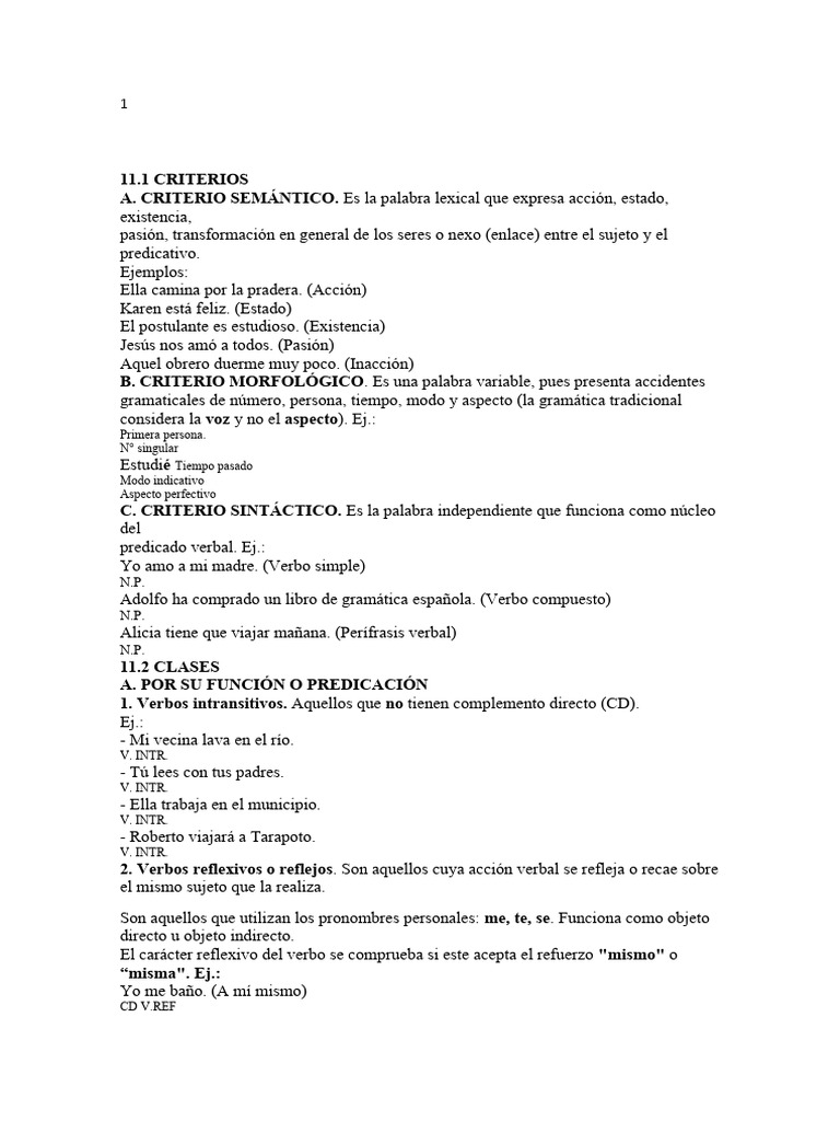 Verbos | PDF | Verbo | Mecánica del lenguaje