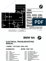 1994 BMW E34 525i 525it 530i 530it 540i Electrical Troubleshooting Manual Wiring Diagram Fuse Chart