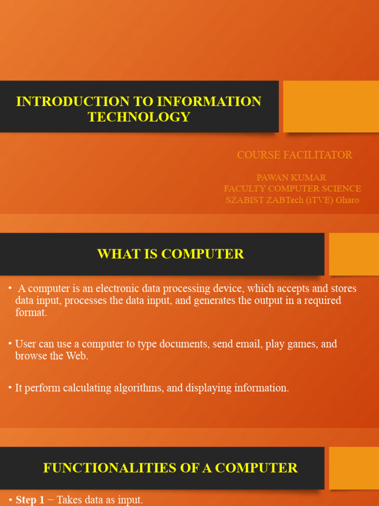 Introduction To Information Technology | PDF | Random Access Memory ...