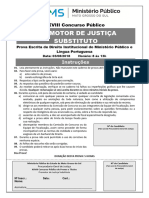 Prova - CONCURSO PÃ BLICO - Escritas - Direito Institucional Do MinistÃ©rio PÃºblico e LÃ Ngua Portuguesa