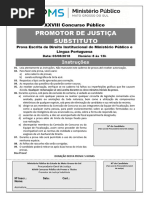 Prova - CONCURSO PÃ BLICO - Escritas - Direito Institucional Do MinistÃ©rio PÃºblico e LÃ Ngua Portuguesa
