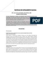 Programa Seminário Olho No Racismo - Práticas de Letramento Racial 2023