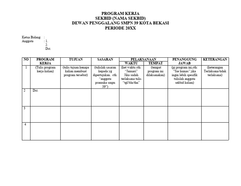 Contoh Program Kerja | PDF