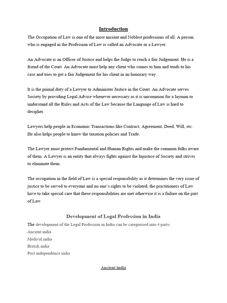 Evolution of Legal Profession in India | PDF | Advocate | Lawyer
