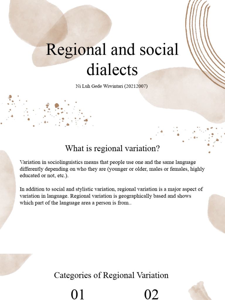 Regional and Social Dialects Explained | PDF | Dialect | Planets In ...