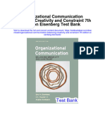 Organizational Communication Balancing Creativity and Constraint 7th Edition Eisenberg Test Bank