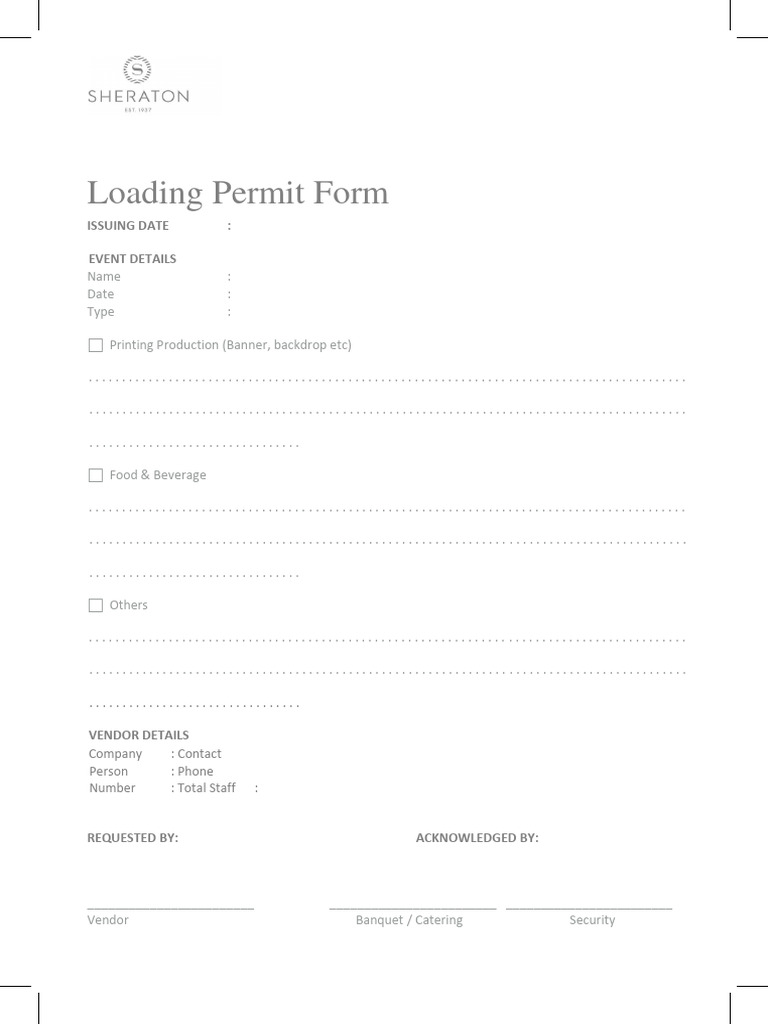 Loading Permit | PDF