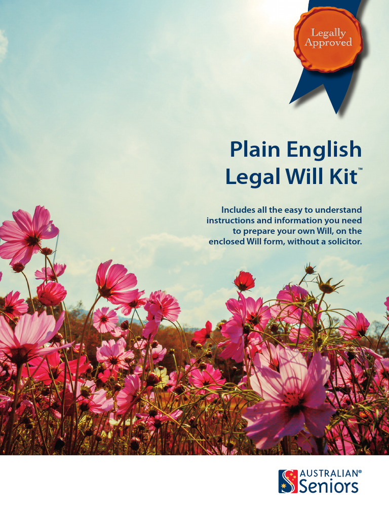 Plain English Legal Will Kit PDF Will And Testament Probate