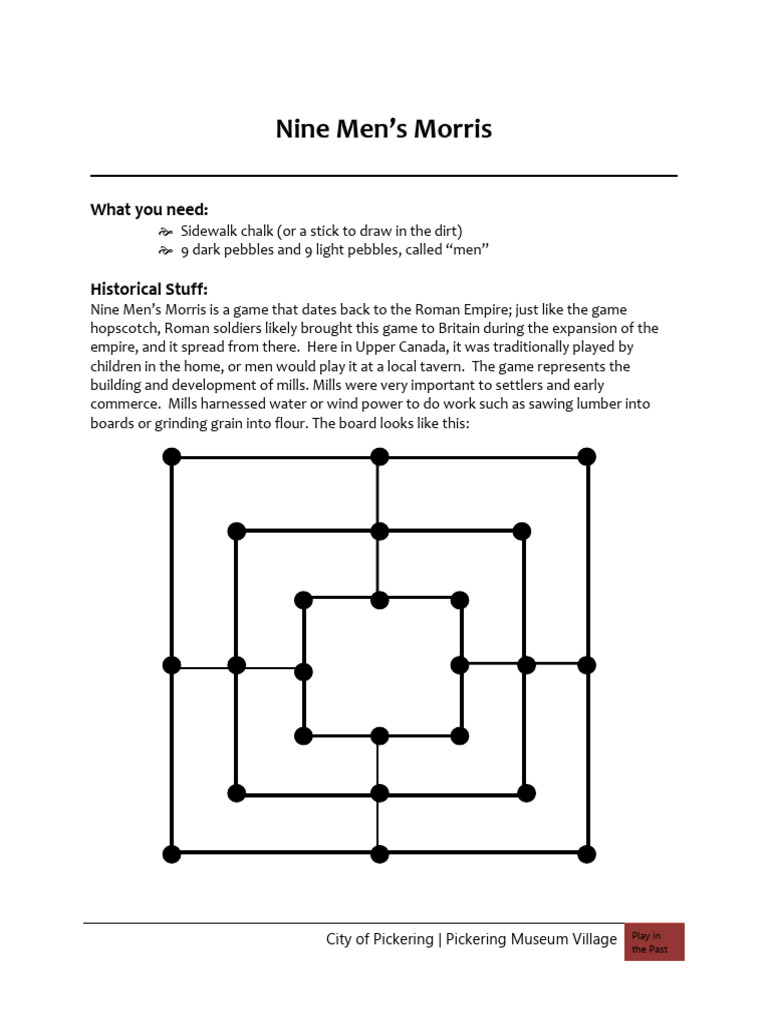 Nine Mens Morris - Rules | PDF | Gaming