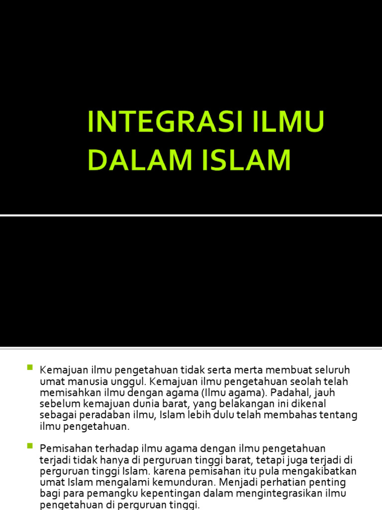 Integrasi Ilmu dan Agama | PDF | Sains & Matematika