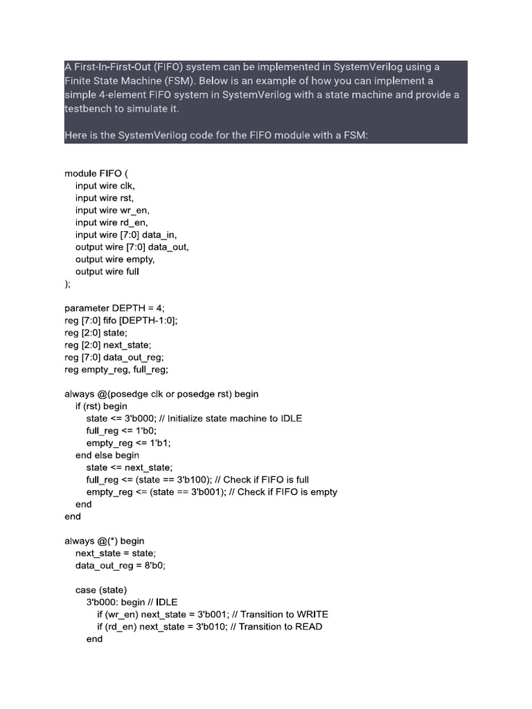 Tcl Scripting Language For Vlsi Verify Asynchronous Fifo Code