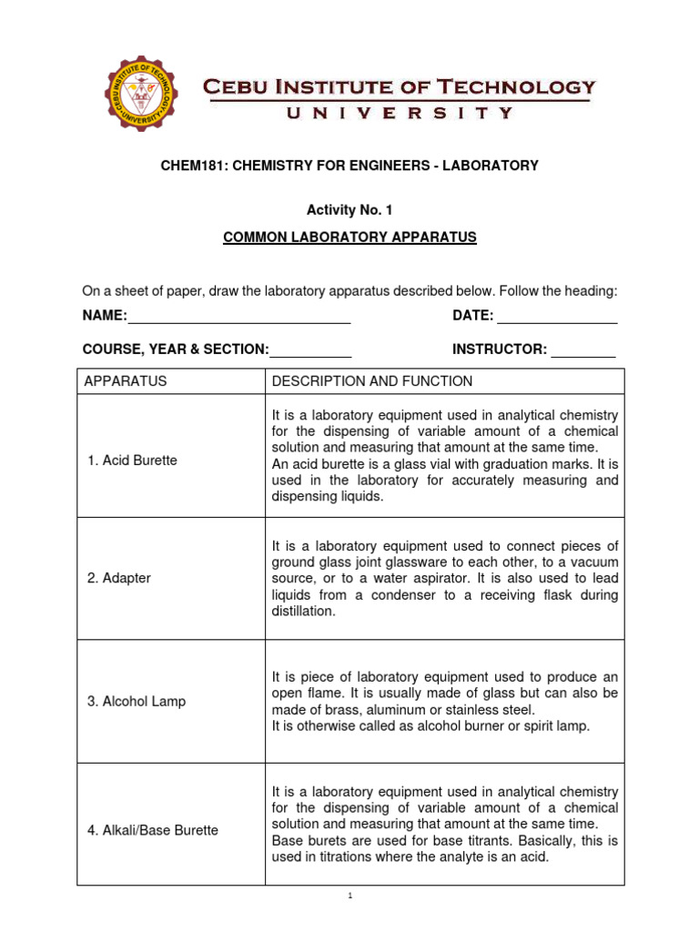 Common Laboratory Apparatus Guide | PDF | Distillation | Laboratory ...