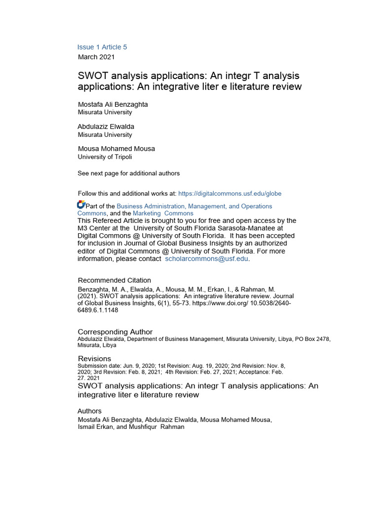 ANALISIS SWOT | PDF | Swot Analysis | Agriculture