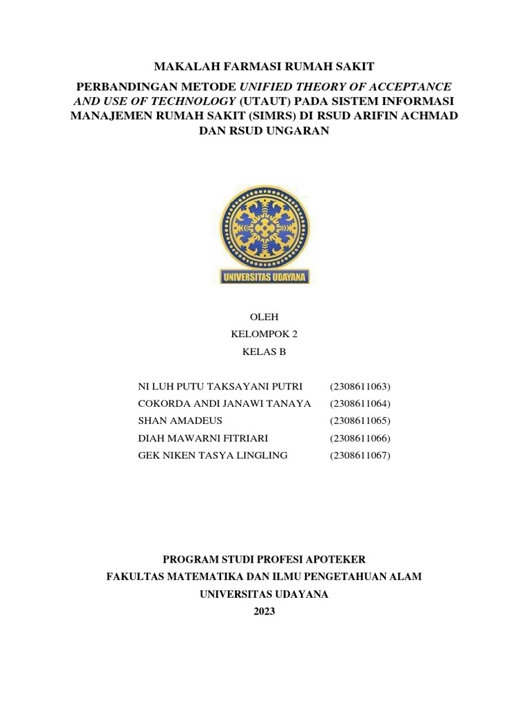 Kelompok 2 - Kelas B - Makalah Perbandingan Metode Unified Theory of ...