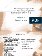 LAW60104 Lecture 2 Sources of Law and Law Making Process.