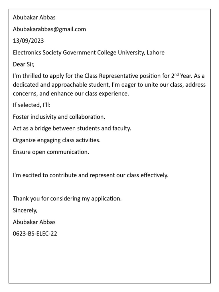 Class Representative Application 2023 | PDF