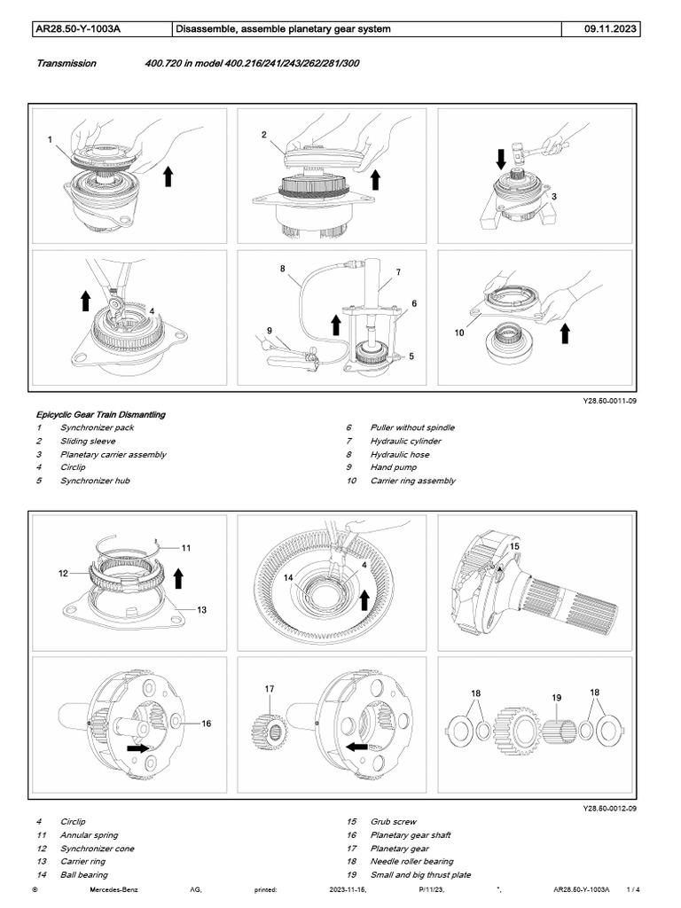AR28.50Y1003A Disassemble, Assemble Gear System 09.11.2023
