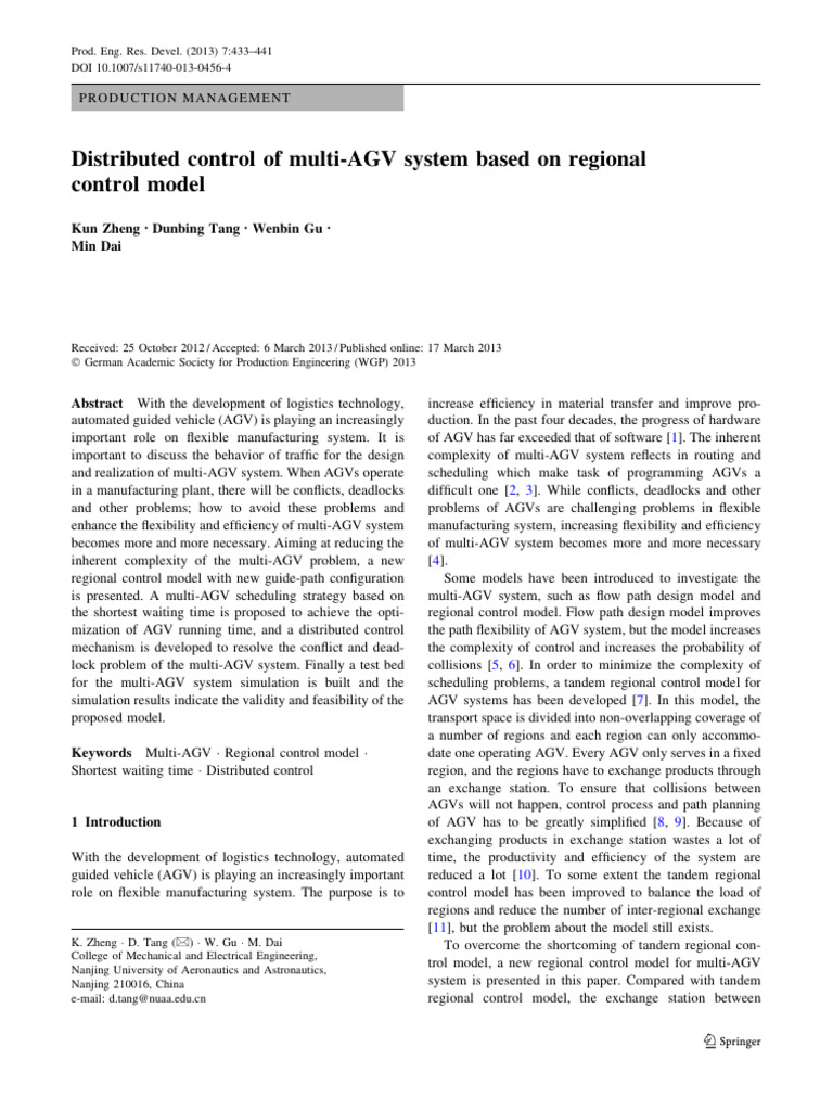 Multi-AGV System Control Model | PDF | System | Simulation
