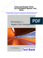 Purchasing and Supply Chain Management 3rd Edition Benton Test Bank