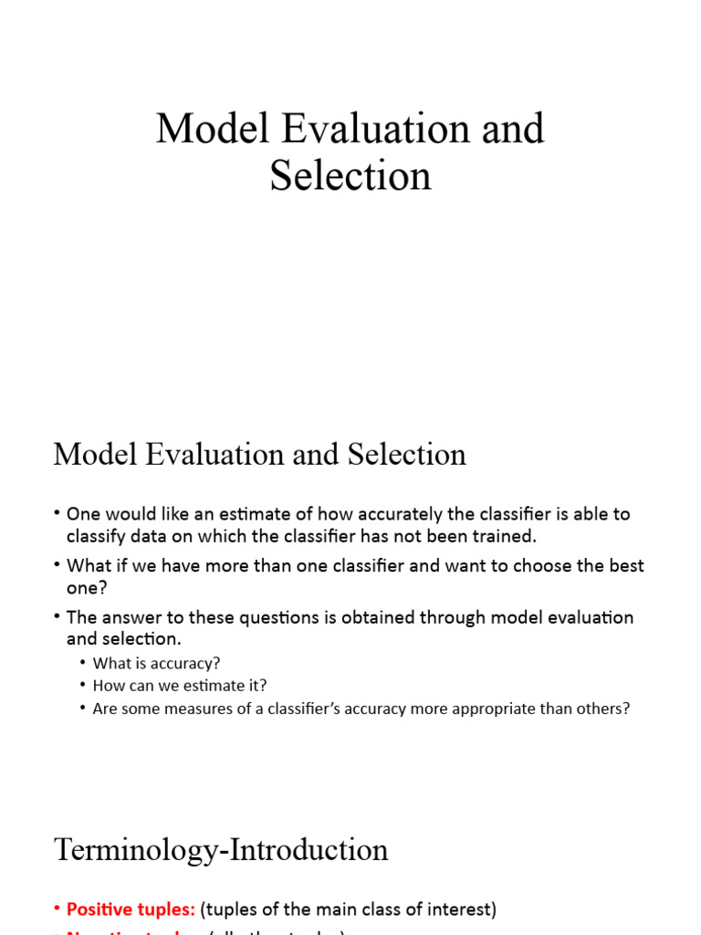 Model Evaluation and Selection Techniques | PDF | Sensitivity And ...