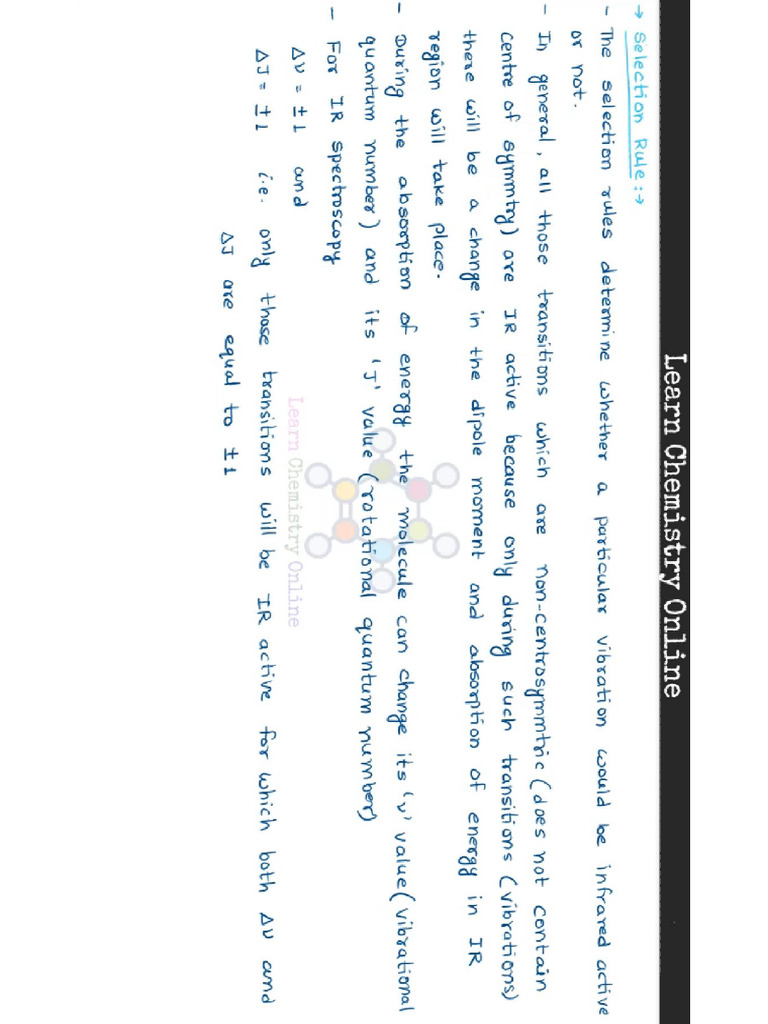 B.Sc. II Year Organic IR Selection Rules | PDF