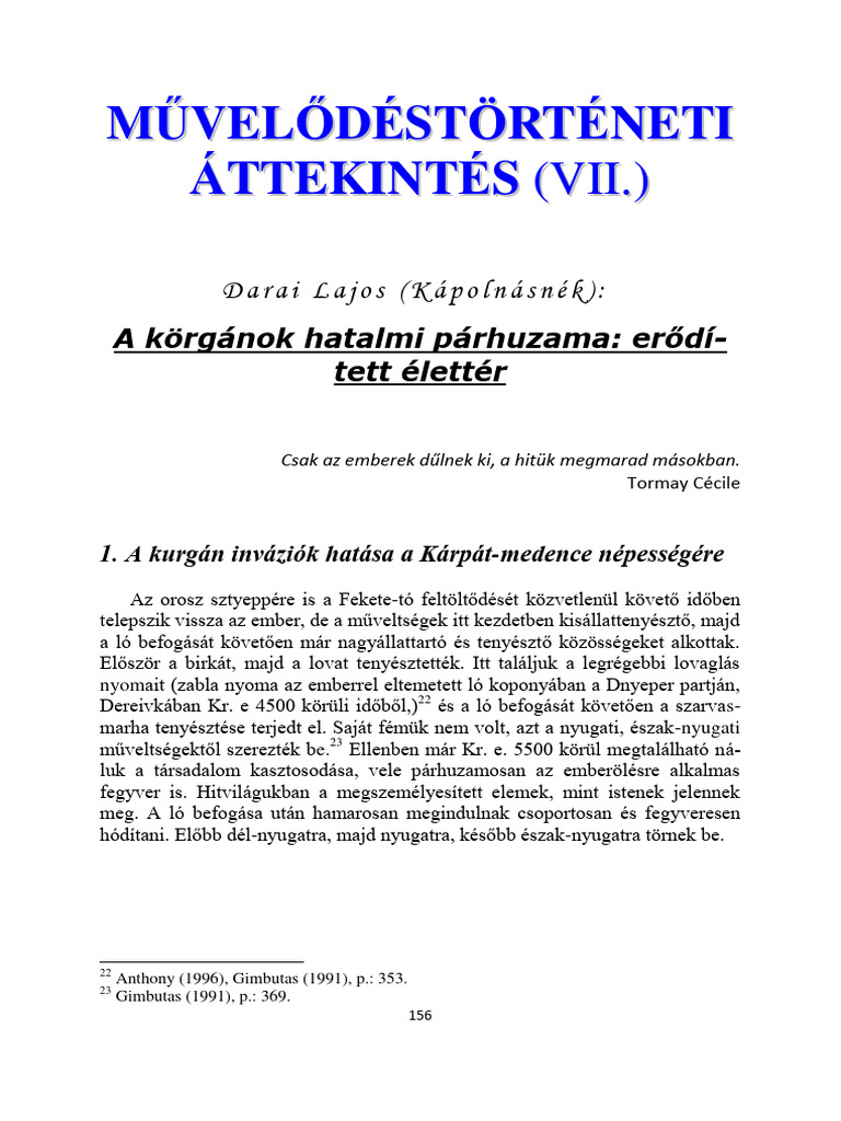 Darai Lajos - A Körgánok Hatalmi Párhuzama: Erődített Élettér | PDF