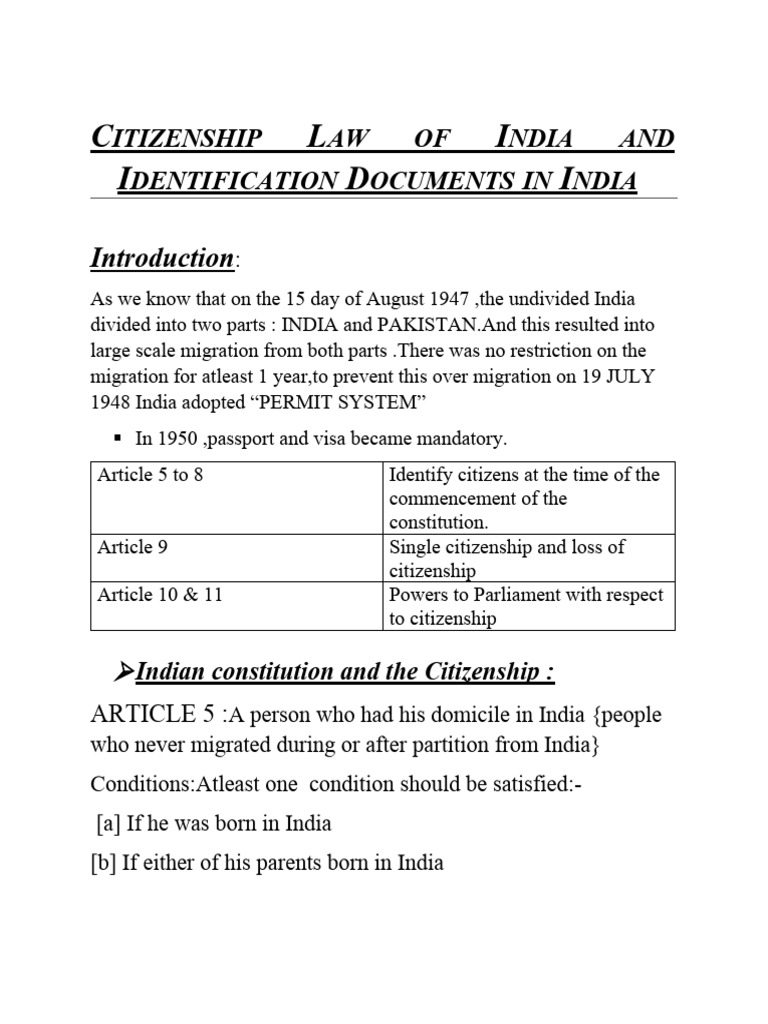 Identification Documents Examples