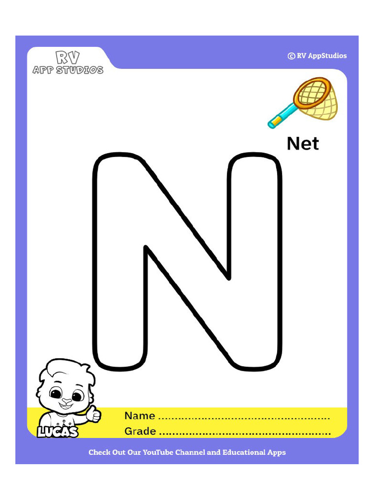 334 Free Printable Worksheets For Kids Letter N Coloring Pages | PDF