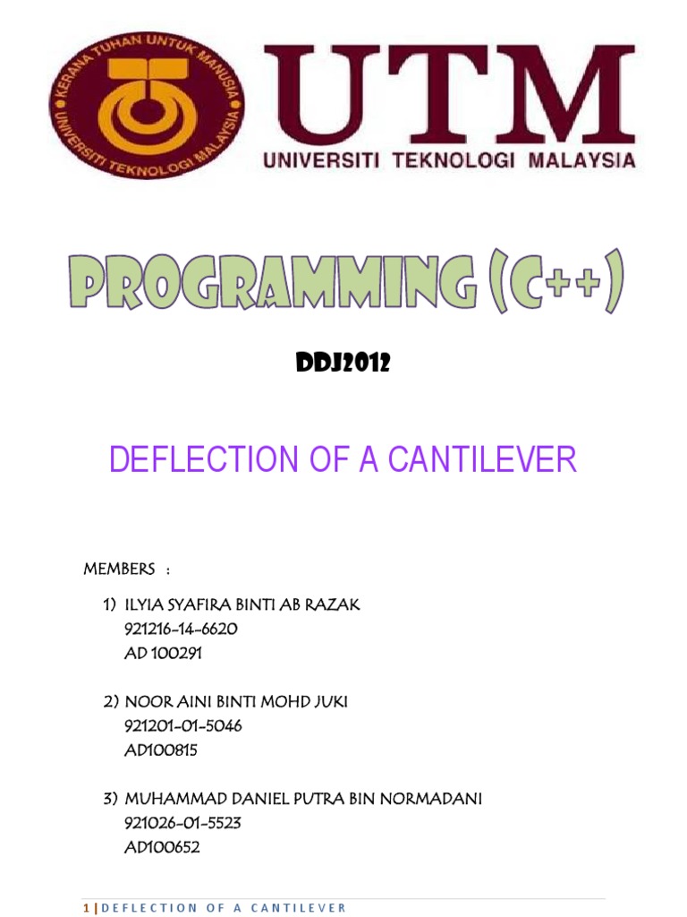 Young's Modulus in C++ Cantilever Analysis | PDF | Young's Modulus ...