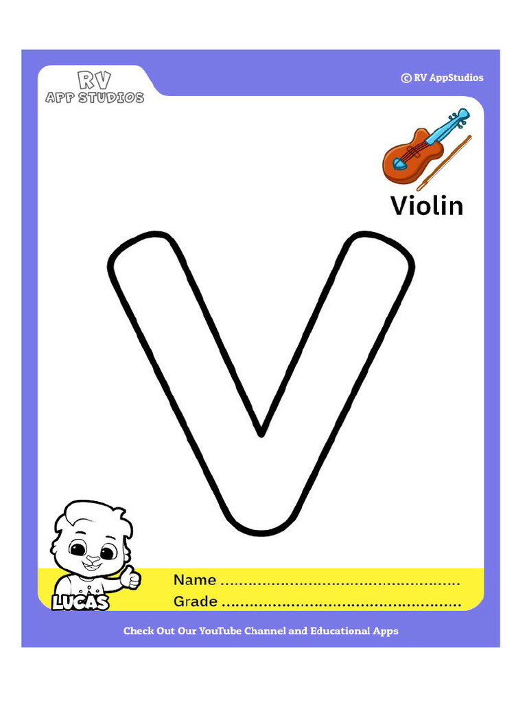 342 Free Printable Worksheets For Kids Letter V Coloring Pages | PDF