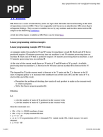 Linear Programming Solution Examples