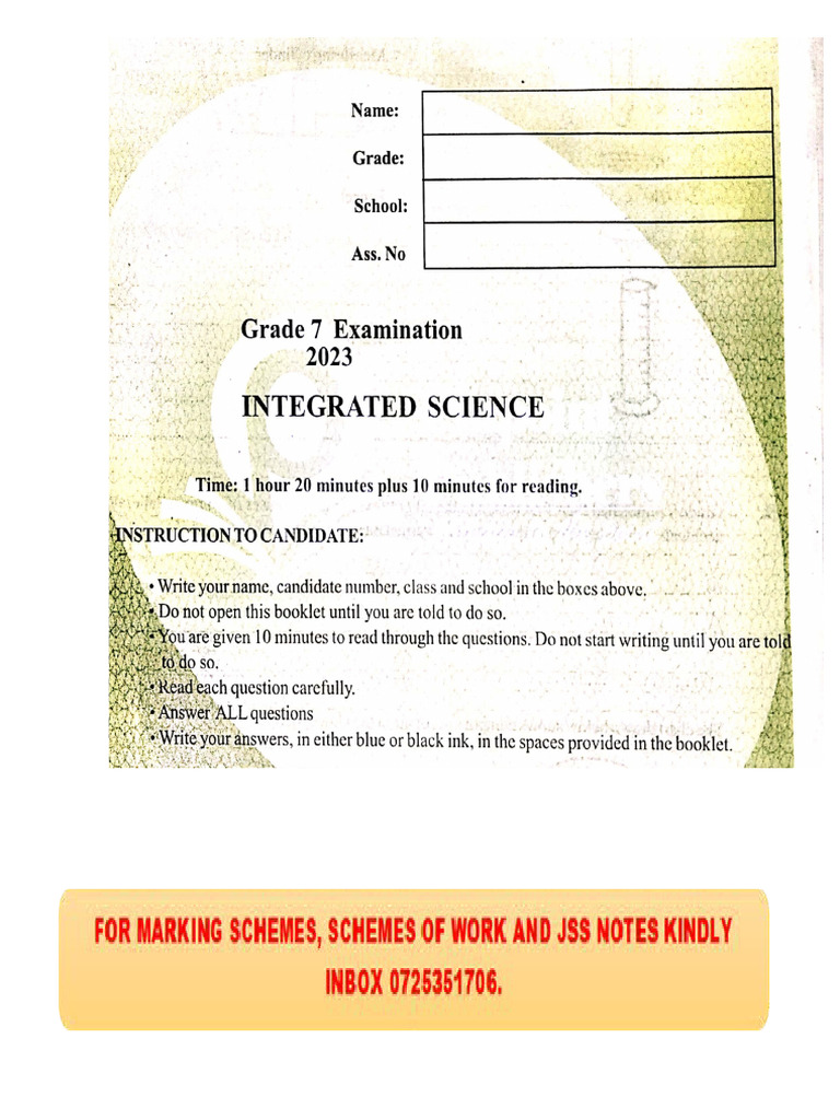 Integrated Science EXAMS | PDF