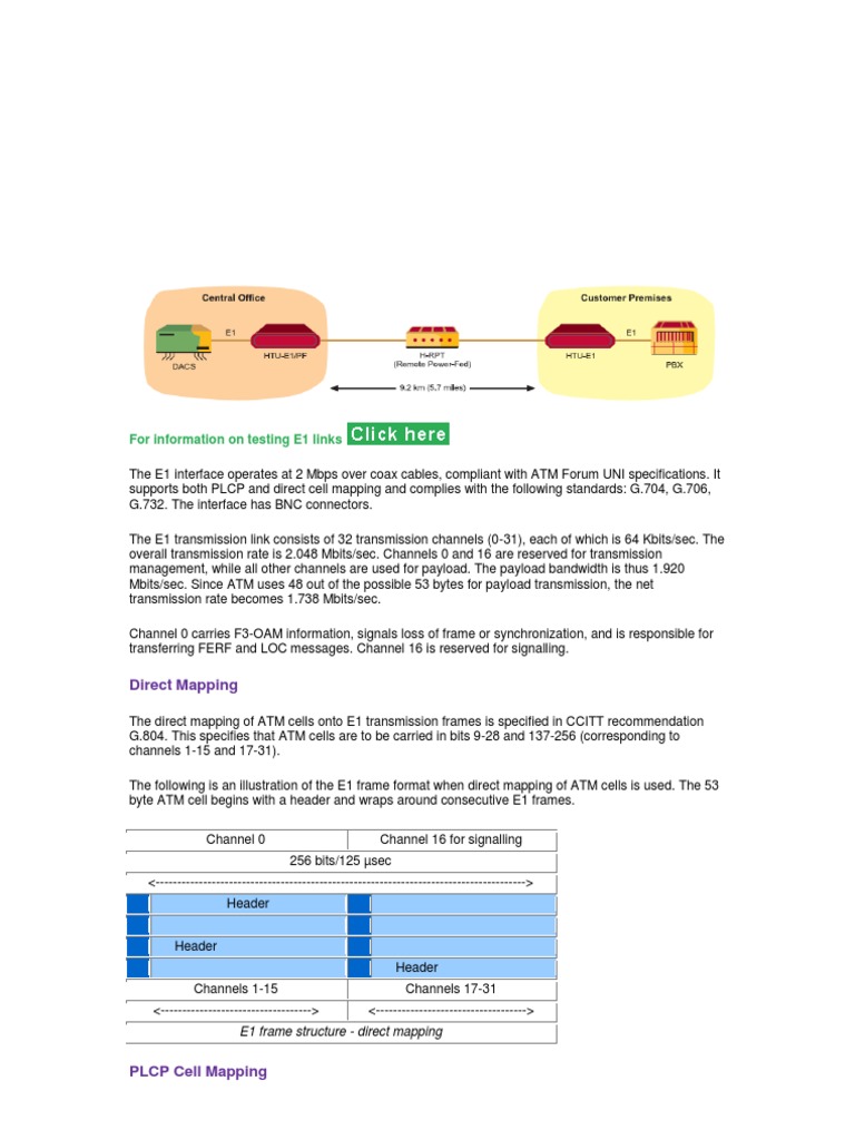 E1 Link Bandwidth and Mapping Overview | PDF | Computer Networking ...