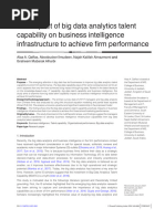 The Impact of Big Data Analytics Talent Capability On Busines Intelligence Infrastructure To Achieve Firm Performance (Q2) Questionnare