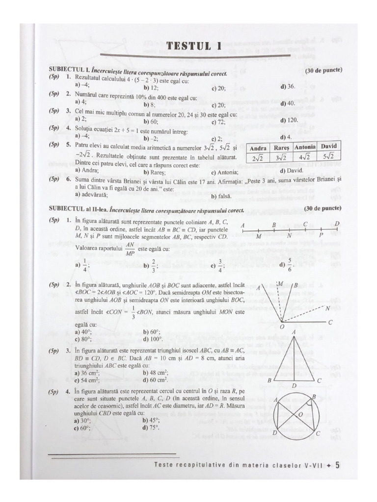 Testul I PDF | PDF