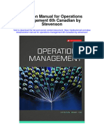 Solution Manual For Operations Management 6th Canadian by Stevenson