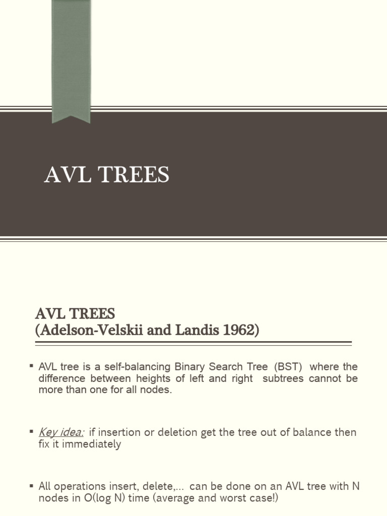 AVL Trees: A Guide for CS Students | PDF | Algorithms And Data ...