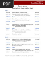 Intro To Social Auditing & SA8000 - Course Agenda