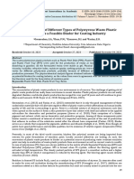 Characterization of Different Types of Polystyrene Waste Plastic Products As A Feasible Binder For Coating Industry