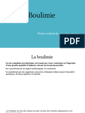 La Boulimie | PDF | Boulimie | Médecine clinique