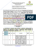 Ata de Homologação Moveis Planejados Prefeitura de Carlinda