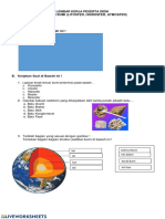 Lembar Kerja Peserta Didik Struktur Bumi (Litosfer, Hidrosfer, Atmosfer)