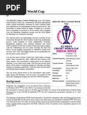 2023 Cricket World Cup