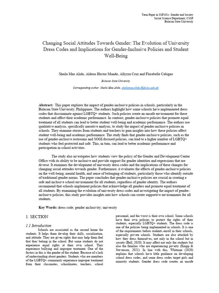 Changing Social Attitudes Towards Gender - The Evolution of University ...