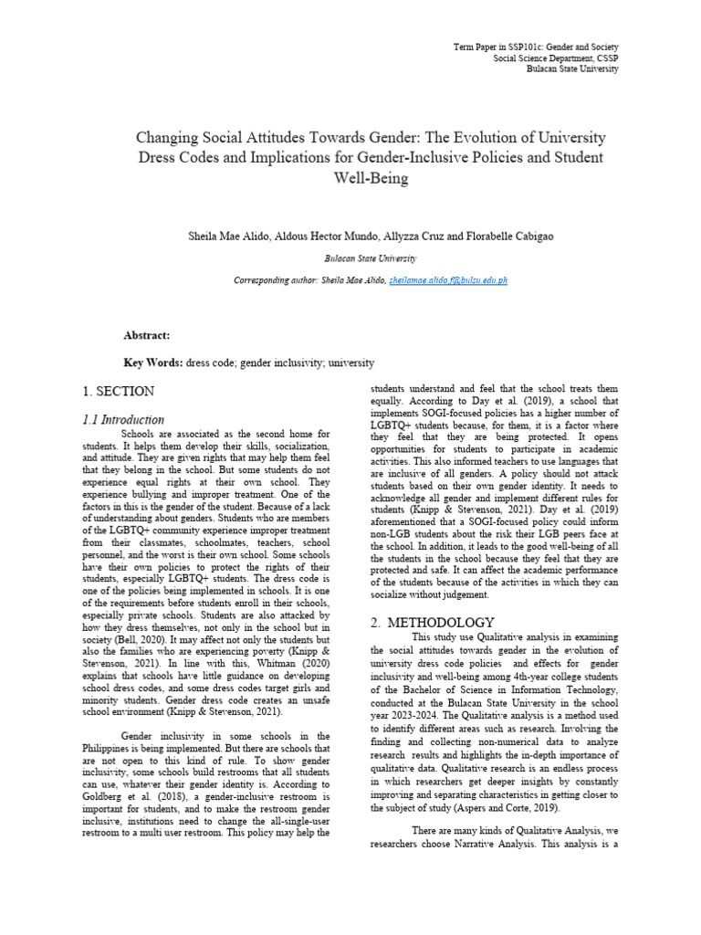 Changing Social Attitudes Towards Gender - The Evolution of University ...