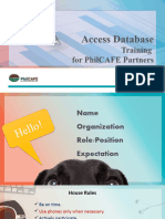 Access Database Training - Slides - Opening To DB Basics