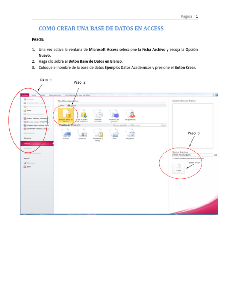 Crear BD y Consultas en Access | PDF | Ventana (informática) | Bases de ...